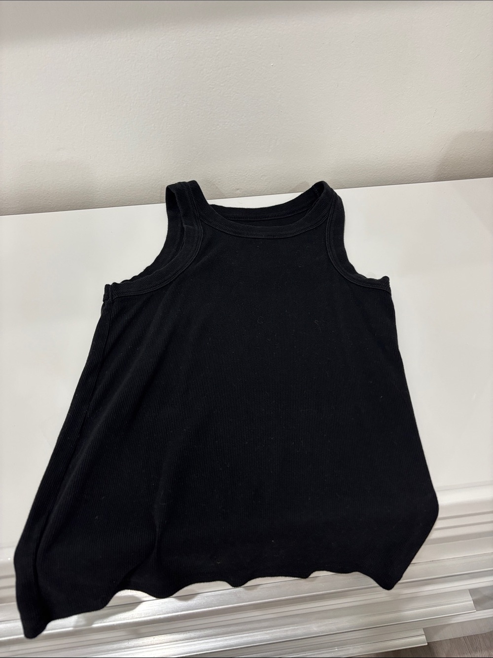 LOFT Black Ribbed Scoop Tank